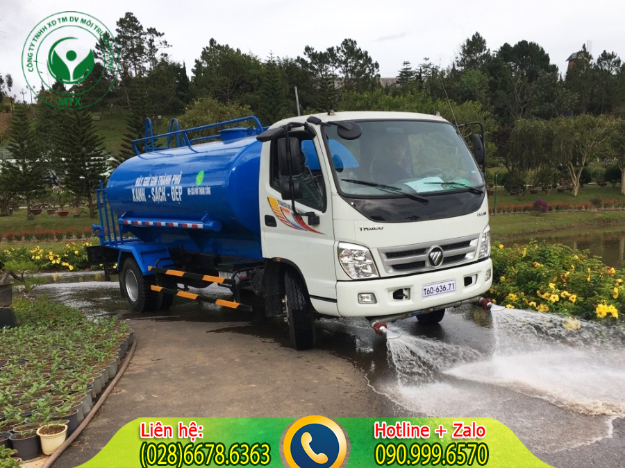 Cho thu&ecirc; xe bồn tưới c&acirc;y xanh