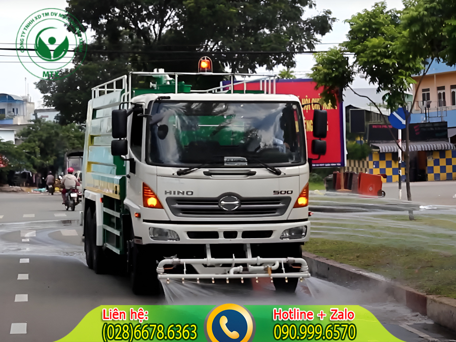 Cho thu&ecirc; xe bồn tưới c&acirc;y xanh